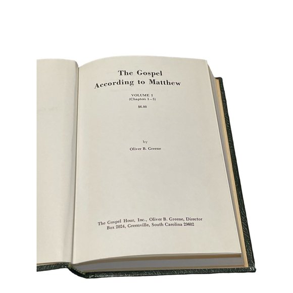 The Gospel According To Matthew Volume One Ch 1-5 1971 Oliver Greene Commentary - Picture 3 of 3